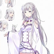 re:0愛蜜莉雅cos 服wig 全套［wig +服+鞋］