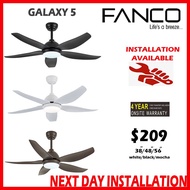 [Installation Offer] Fanco Galaxy 5 38"/48/56" DC Ceiling Fan WIth 3 Tone LED Light and Remote control | Singapore warranty | Free Home Delivery
