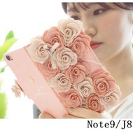 Korean Camellia Leather Case For Samsung Note9 J8 A60 A40s A70 A20 Case