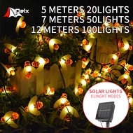solar led lights 20/50/100 Led String Fairy Light Party Outdoor Christmas Decorate Bee Garden lights
