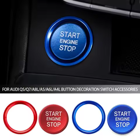 For Audi A4 A5 B9 B8 BT A7 C7 4GB Q5 8R Auto Engine Start Stop Push Button Cover Ignition Ring Decor