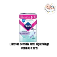 Libresse Sensitiv Maxi Night Wings 32cm (3 x 12's)
