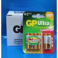 4 PACKETS (24 PIECES) GP ULTRA  AAAX6 BATTERY