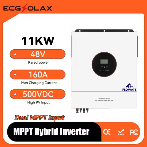 ECGSOLAX 11KW Solar Hybrid Inverter 230Vac 48V With Dual Input MPPT 160A Charging Controller 11000W 