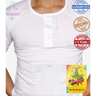 402 GARUDA PAGODA WHITE T-SHIRT with Button /100% ORIGINAL/T-SHIRT PUTIH/COTTON PLAIN WHITE T-Shirt 