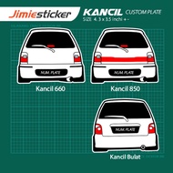 Sticker Kereta Kancil, Sticker Belakang, Custom Warna dan Nombor Plate.