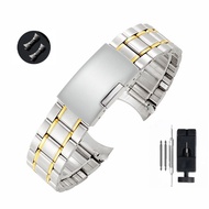 Stainless Steel 20mm 22mm Curved End Watch Strap for Seiko Waterproof Wristband Strap for Rolex Men Women Universal Bracelet Replacement