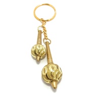 Designer Hanuman Gada Keyring | Brass Gada Keychain