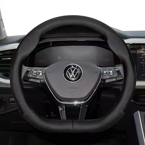 For Volkswagen Round D-Shaped Steering Wheel Cover VW Polo Golf 4 5 6 7 Up Gol Passat B8 B7 CC Toura
