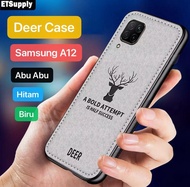 Case Samsung GALAXY M12 A12 2021 Deer Emboidery Cover Sillikon Casing Handphone Soft Case