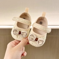New baby baptism shoes, baby lace flower princess shoes, 0-1 year old baby toddlers
