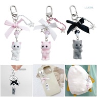 【CH*】 Lovely Cat and Bowknot Phone Charm Jewelry Bead Accent for Daily Fashion
