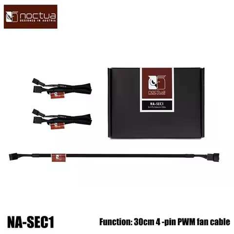 Noctua NA-SEC1 30CM 4-pin PWM Fan Cable Provides Ample Coverage When Installing Fans on Larger Cases