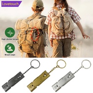 LOVETOUCH Outdoor High Decibels Whistle Practical Whistle Stainless Steel Portable Camping Hiking Sp