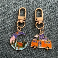 Unique DIY Creative Camping Moon Cabin Camper Pendant Earrings Clothing Accessories Backpack Key Rin