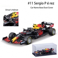 1:43 Red Bull RB16B 2021 F1 Car Model With Driver Helmet & Acrylic Display Box #11 Sergio Perez Allo
