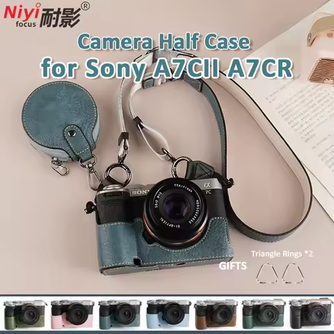 Camera Half Case Base Camera Cover baseplate Protector Bag for Sony A7C II Mark II A7CII A7CR Leathe