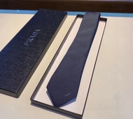 Prada  純色設計 領帶 男款 深藍色