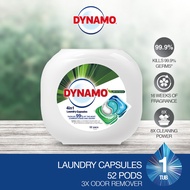 DYNAMO 4in1 Laundry Capsules 3X Odor Remover 10ml*52pcs - Tackles 99% Of The Most Common Stains and