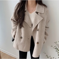 Momo Wool Outer korean Winter Premium Outerwear Short Coat Import blazer Women korean style blazer korean Women blazer Women korean tweed blazer Women Contemporary Teenagers blazer korean style Women outfit Girls Contemporary Suits Women