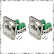 [I O J E] 2PCS RJ45 Panel Mount Screw Terminal Adapter, RJ45/8P8C Female Panel Mount Connector, RJ45