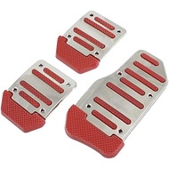XYWHPGV 3 Pcs Silver Tone Red Nonslip MT Car Gas Brake Pedal Cover(5cb90 6895c 91d90 d5362 af0b8 b69