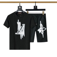 LV2545 Suit Sports Two-Piece Suit Men Short Sleeve+Shorts Suit Summer Pure Cotton T-Shirt Suit [High