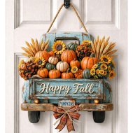 Fall Decorations for Home, Fall Decor Truck Door Sign for Front Door, Farmhouse Wooden Fall Truck Do