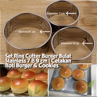 Set Round Stainless Steel Burger CutterRing 7 8 9 cm | Burger & Cookies Mold