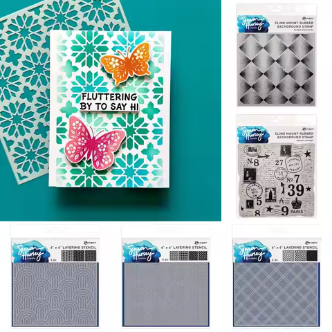 2026 New Hurley Postal Collage Background Cling Stamp For DIY Scrapbooking Crafts Maker Photo Album 