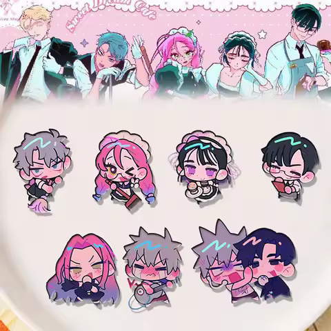 Anime ALIEN STAGE Till Ivan Mizi Luka Cosplay Brooch Acrylic Badge Cartoon Q Version Corsage Pin Jew