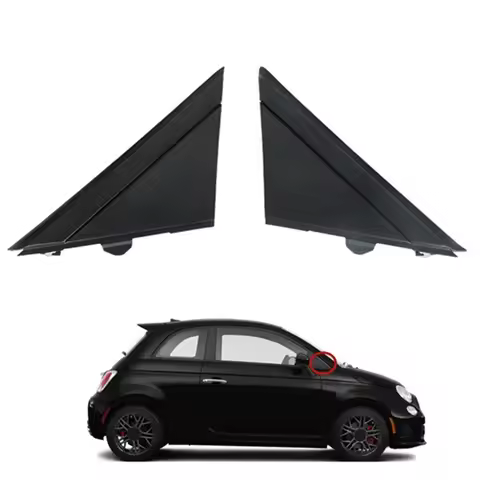1SJ85KX7AA Matte Black LH&RH Door Mirror Flag Cover Moldings for Fiat 500 12-19 Rear Mirror Triangle