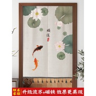 Tirai pintu gaya Cina tersuai pintu dapur menyekat tirai kain tebukan percuma bilik mandi sekatan Fengshui anjung tirai