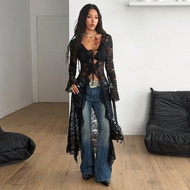 Women's Fall/All-Season Rave Outfit Renaissance Fair Hippie Music Festival Gyaru Lace Straps Ruffle 