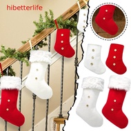 ^hibetterlife^ Christmas Decoration Knitted Christmas Stocking Christmas Ornament Christmas Socks Children's Gift Bag