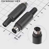 [3 Pieces]- Mini DIN Male 6-Pin Wire Connector TechZone Viet