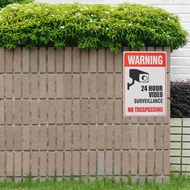 2 Pcs 24 Hour Video Sign For Warning No Trespassing Television Ho