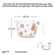 Blue Lotus Glass Measuring Cup High Borosilicate Microwave Safe Breakfast Cup Baking Bowl Egg Beater