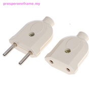 prosperoneframe  2 Pin EU Plug Male Female electronic Connector Socket Wiring Power Extension   MY