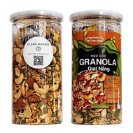 Granola Clean Market 85% hạt và trái cây nhiệt đới 15% yến mạch từ Nông Sản Giọt Nắng
