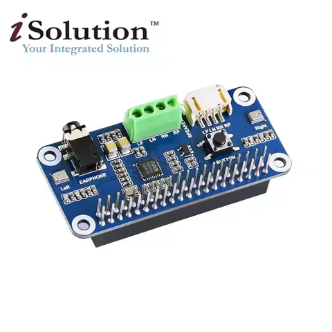 Waveshare WM8960 Hi-Fi Sound Card HAT for Raspberry Pi Zero/Zero W/Zero WH/2B/3B/3B+, Stereo CODEC, 