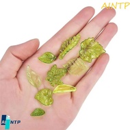 AINTP 30pcs Green Transparent Leaf Shape Beads, Leaf Shape Transparent Green Acrylic Leaf Beads, Han