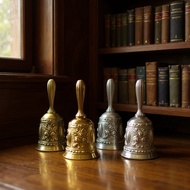 Hand-cranked bell, vintage copper bell, serving bell, metal bell for the elderly, class bell, early 