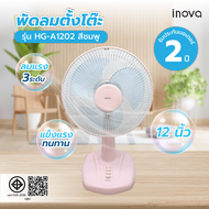 Global House INOVA พัดลมตั้งโต๊ะ 12 นิ้ว รุ่นHG-A1202 สีชมพู รับประกันของเเท้!