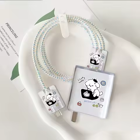 Applicable Xiaomi 67W Data Cable Protective Cover Cartoon Dog Redmi Charger Head Note/11/12/13/Pro/K