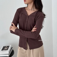 ASOKA Levy Top 299 - Knitwear Women's Cardigan Top - Longsleeve Knit Top - Outer Button