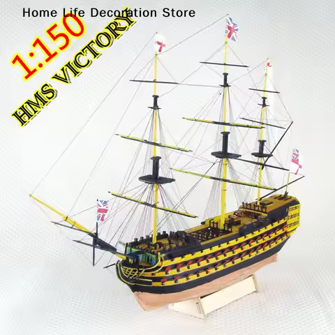 DIY 3D Wooden Puzzles HMS Victory Sailing Ship Model Kit Adult Watercraft Sailboat Jigsaw Toys for C