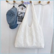 FKILLA Lace Shoulder Bag, Embroidery Floral Print Vest Style Canvas Handbag, YK2 Versatile Lightweig