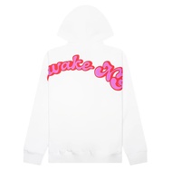 WFCT Awake NY White Men's Hooded Sweatshirt Letter Printed Kangaroo Pocket Retro Sports Hoodie