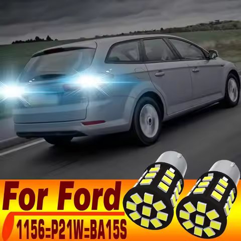 2pcs P21W 1156 7506 LED Reverse Light Back Up Lamp BA15S Rear Fog Bulb For Ford Mondeo Mk4 Focus 2 S